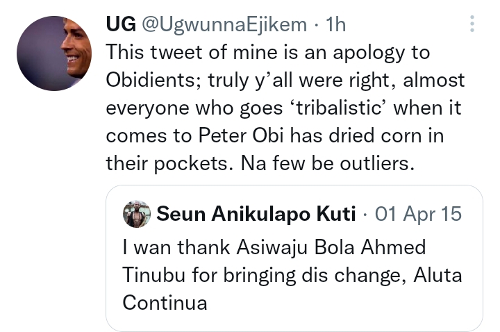 Netizens Drags Seun Kuti Over His Old tweets supporting Buhari & Tinubu