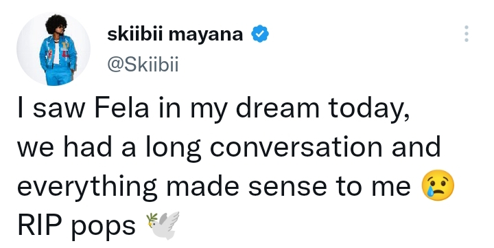 How I met the late Fela Kuti in my dream- Skiibii Reveals