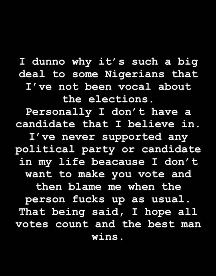 Burna Boy reveals why he's not vocal about the 2023 general elections