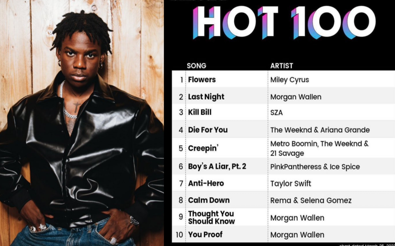 Rema Earns his 1st Top 10 on Billboard hot 100