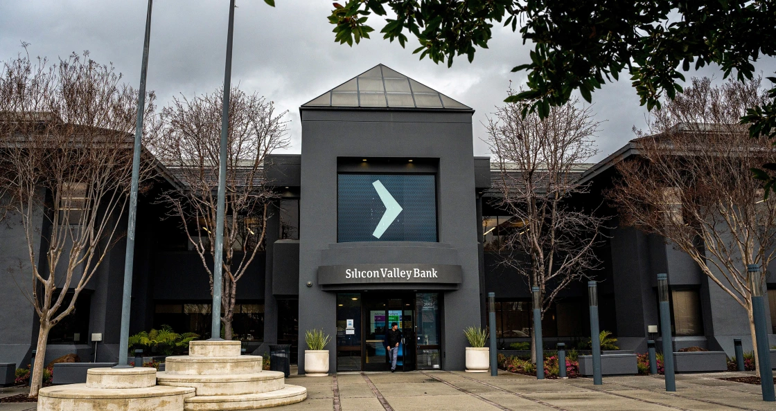 Silicon Valley Bank headquarters in Santa Clara, Calif., on March 9, 2023.David Paul Morris / Bloomberg via Getty Images