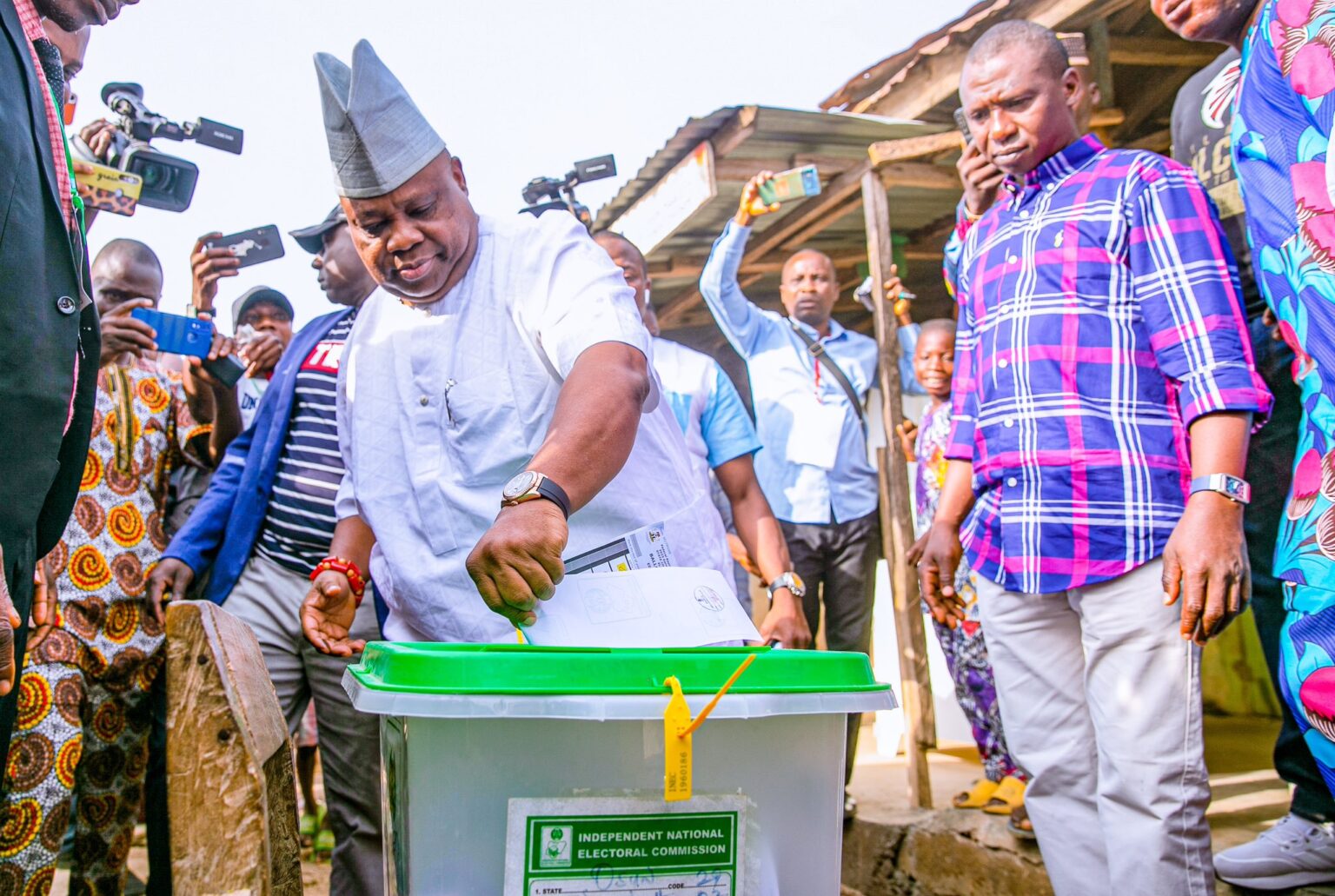 2023 election: Osun governor Adeleke casts his vote