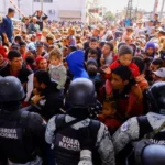 On Sunday, a large group of migrants, numbering around 1,000, were caught on camera trying to rush the U.S. southern border from Mexico