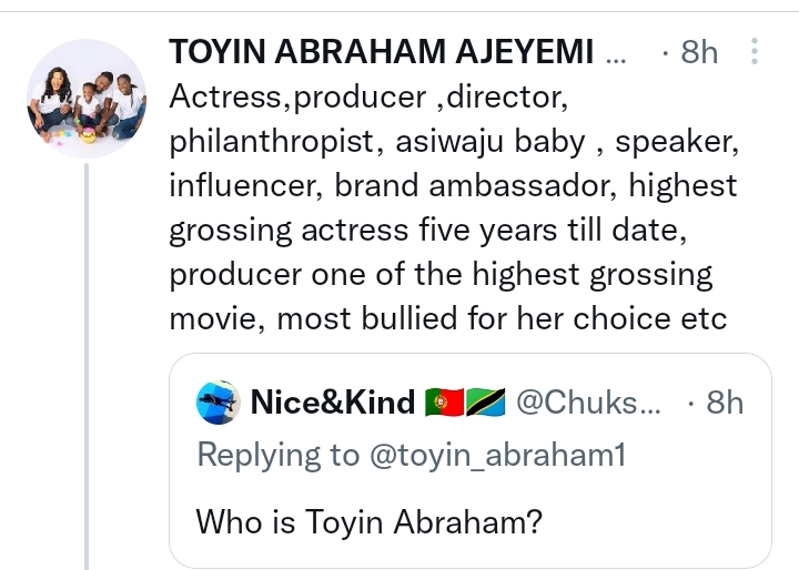 "Asiwaju Baby" Actress Toyin Abraham adds a new title to her name 