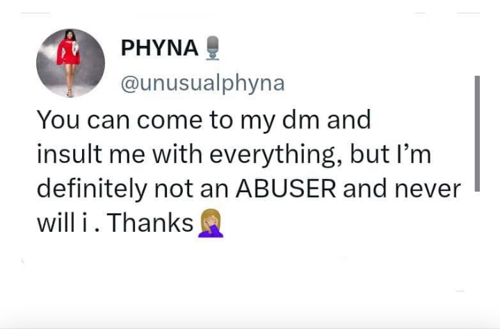 BBN Phyna replies fans accusing her of physically abusing ex lover Groovy.
