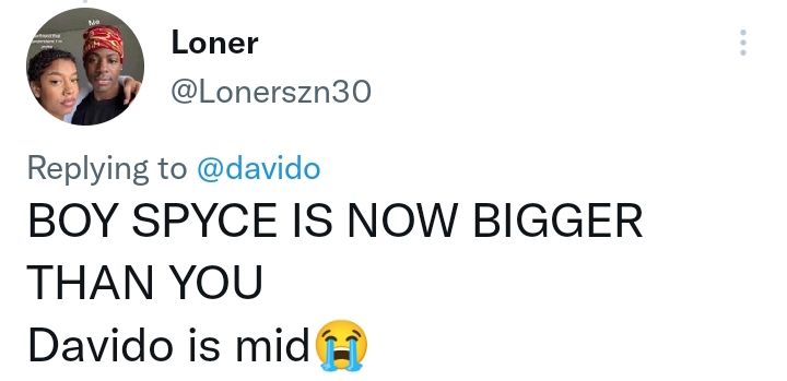 That's my idolo' - Boyspice knocks a fan for saying he's better than Davido