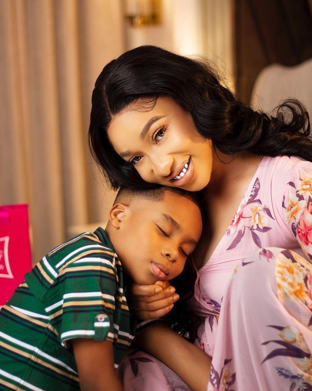 Tonto Dike and son King Andre