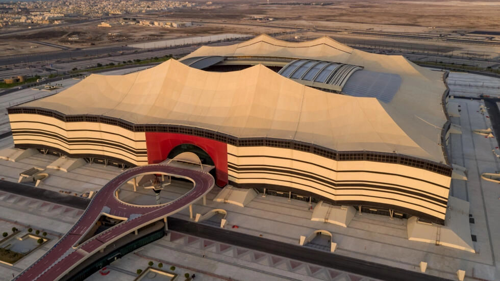 The Al Bayt stadium is constructed in the form of a Bedouin tent © - / Qatar's Supreme Committee for Delivery and Legacy/AFP/File