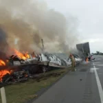 26 people die in fiery crash of freight truck and passenger van in northern Mexico
