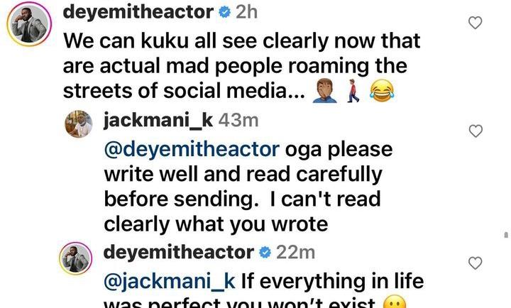 The Moment Deyemi Okanlawon tackled a troll for correcting his grammar
