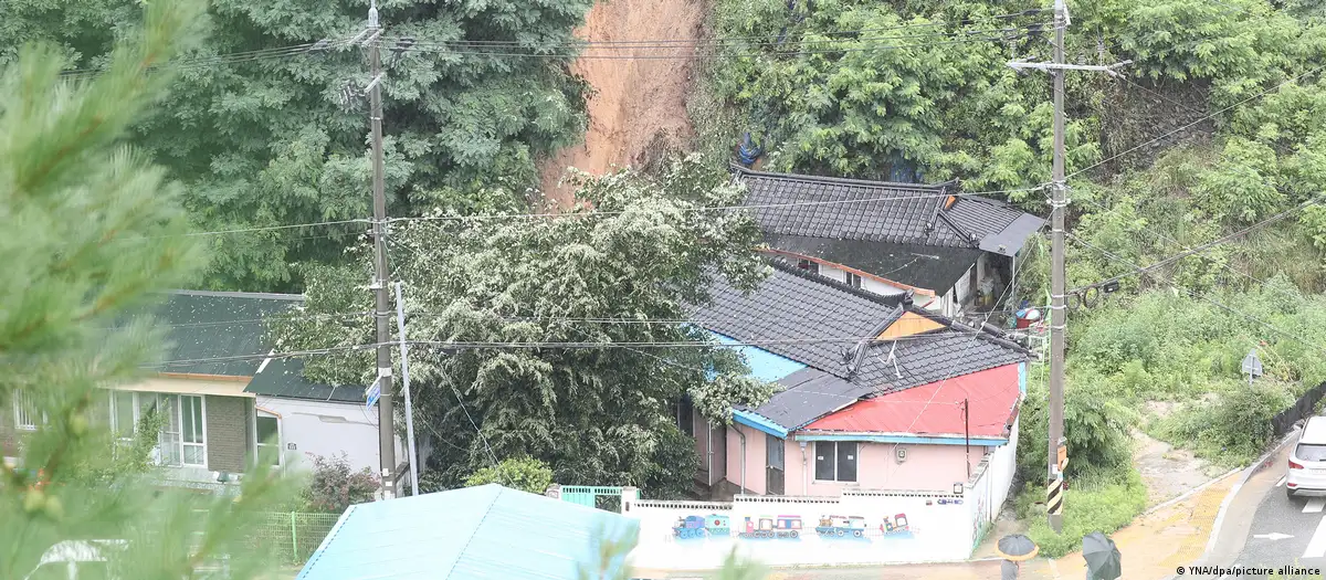 Baby killed in landslide caused by heavy rain in South korea