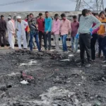 25 dead after bus crashes, catches fire in India